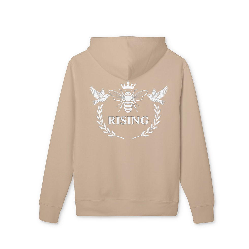 Thumbnail: "Bee Rising" with birds 100% Cotton Unisex Hoodie Nature Hoodie, Eco-Friendly 