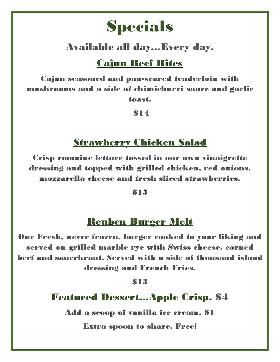 Specials Sgt. Peppers