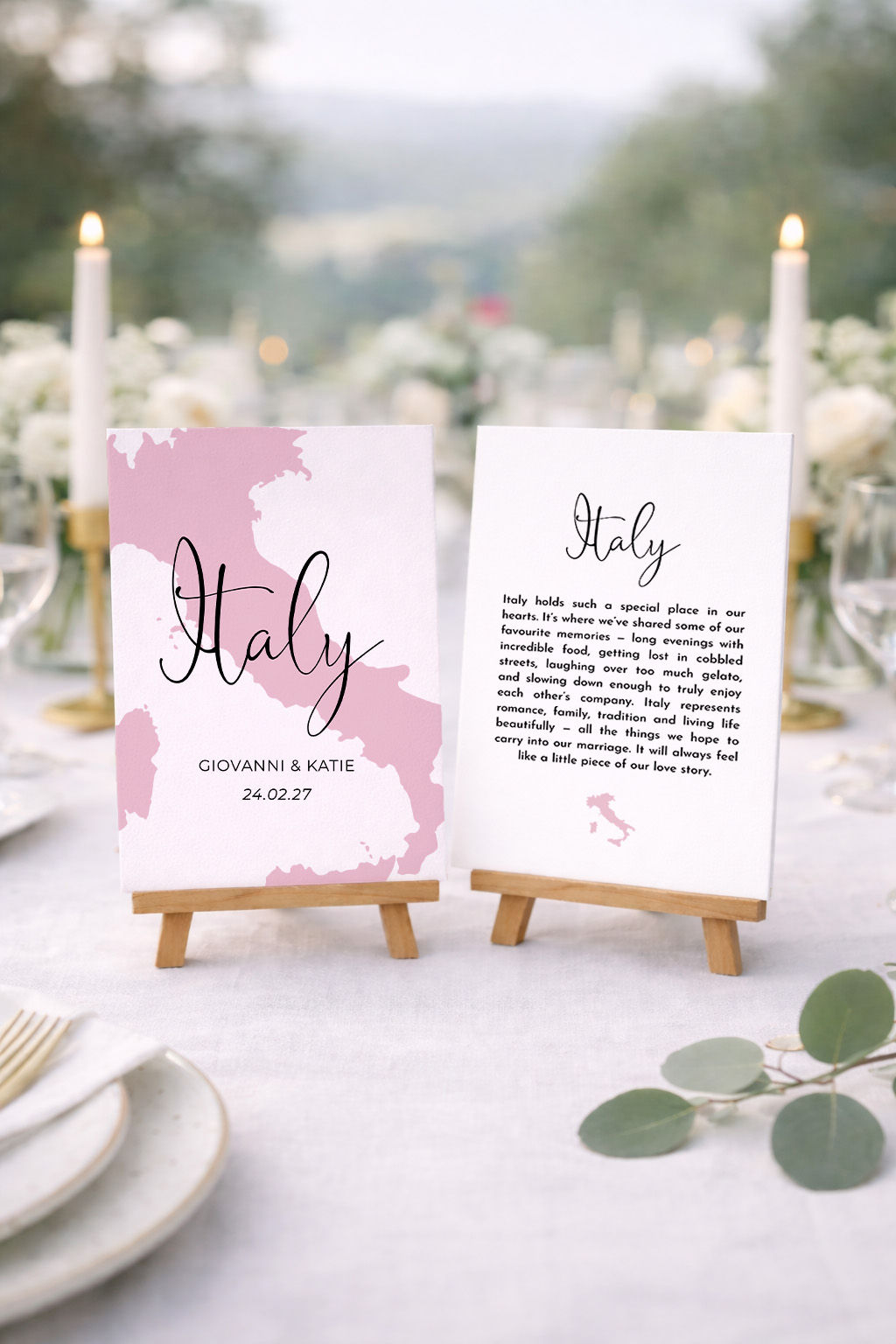 Travel Theme | Double Sided Wedding Table Name Cards 1