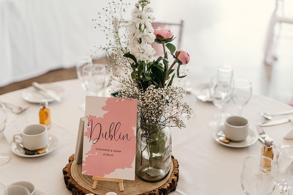 Thumbnail: Travel theme table name card with a wedding centrepiece