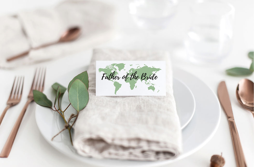 Thumbnail: World map wedding escort cards