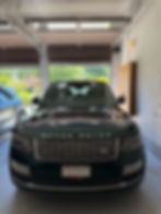 Green Range Rover exterior detail with deep gloss finish after professional mobile car detailing service in Vaughan Toronto