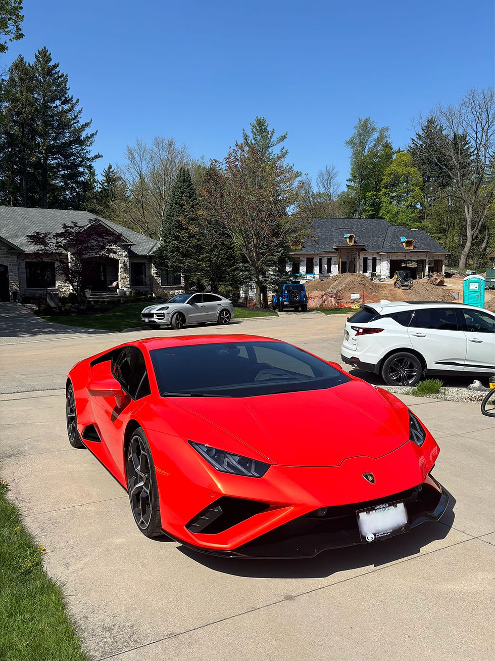Orange Lamborghini Aventador after professional mobile car detailing service in Mississauga GTA by Skyline Detailing