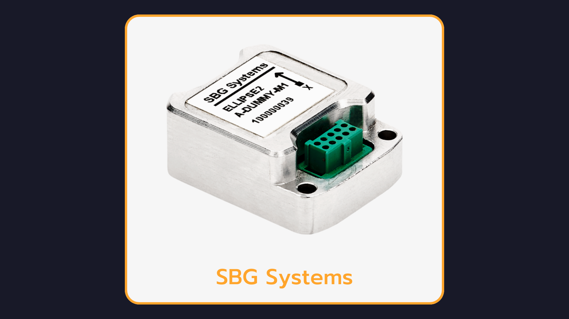 SBG Systems Ellipse Micro AHRS Sensor for Dynamic Orientation