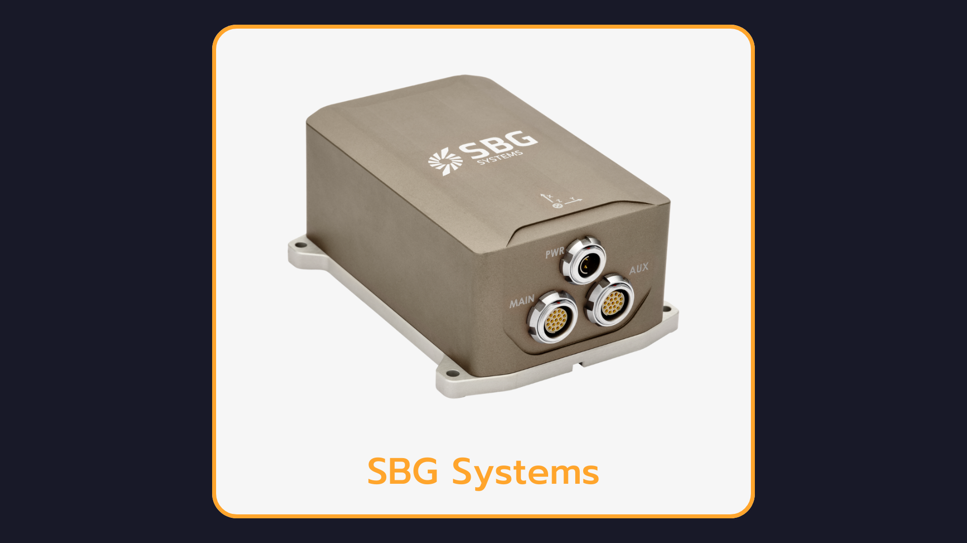 SBG Systems Apogee-E: Versatile INS with External GNSS Connection
