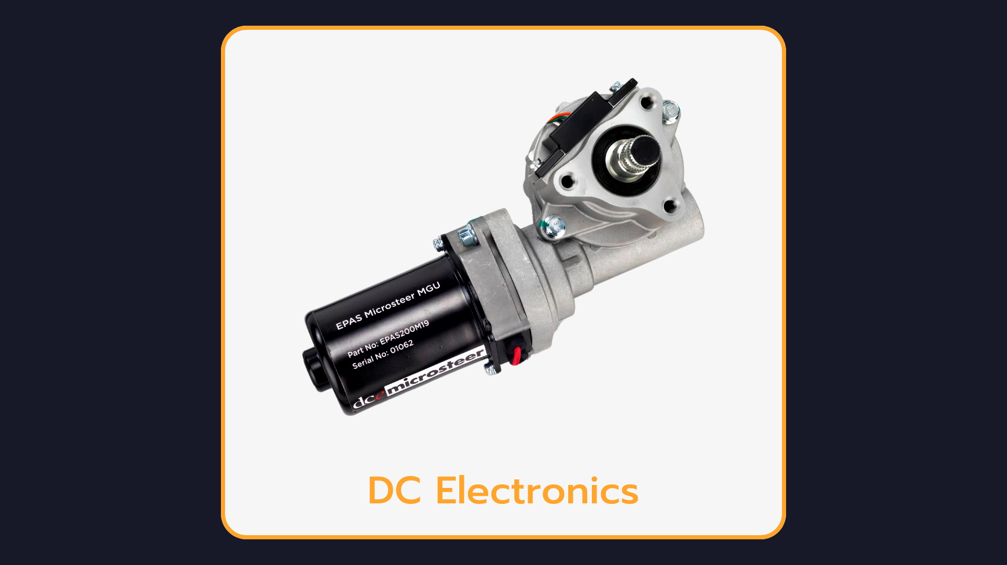 DC Electronics Microsteer MGU (Motor Gearbox Unit) with Autonomous Control