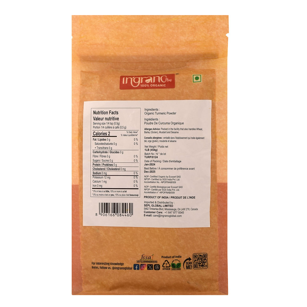 Thumbnail: Nutritional Packaging of Ingrano Turmeric Powder