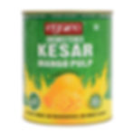 Ingrano Unsweetened Kesar Mango Pulp – Front View of 850g Can Featuring Mango Illustration, No Added Sugar, and 100% Natural