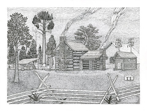 Oconaluftee Featuring The John E Davis Chestnut Log House 8x10