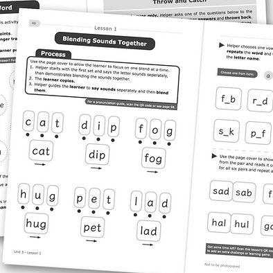 Double-page spread of activities from the workbook