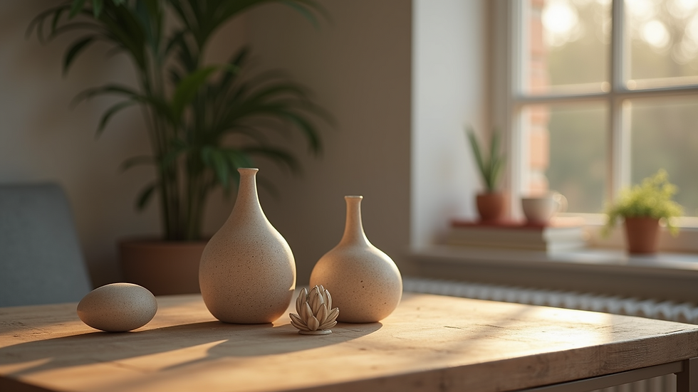 Eye-level view of a stylish home decor item on display