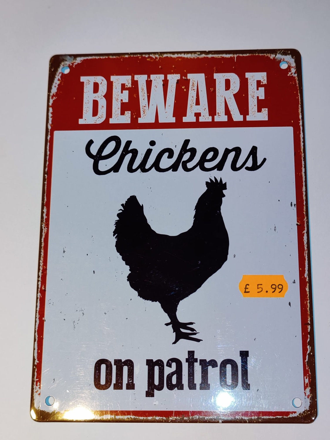 Beware Chickens Sign