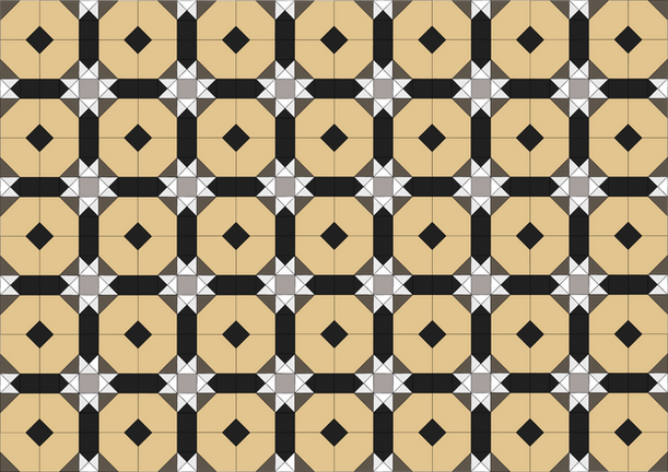 Manchester tessellated tile pattern with bold symmetrical motifs for grand Australian interiors