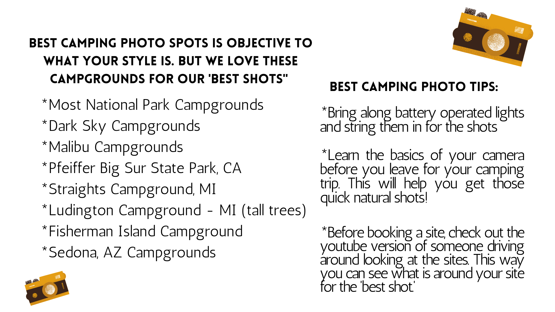 BEST PHOTO SPOTS & TIPS WHILE CAMPING content media