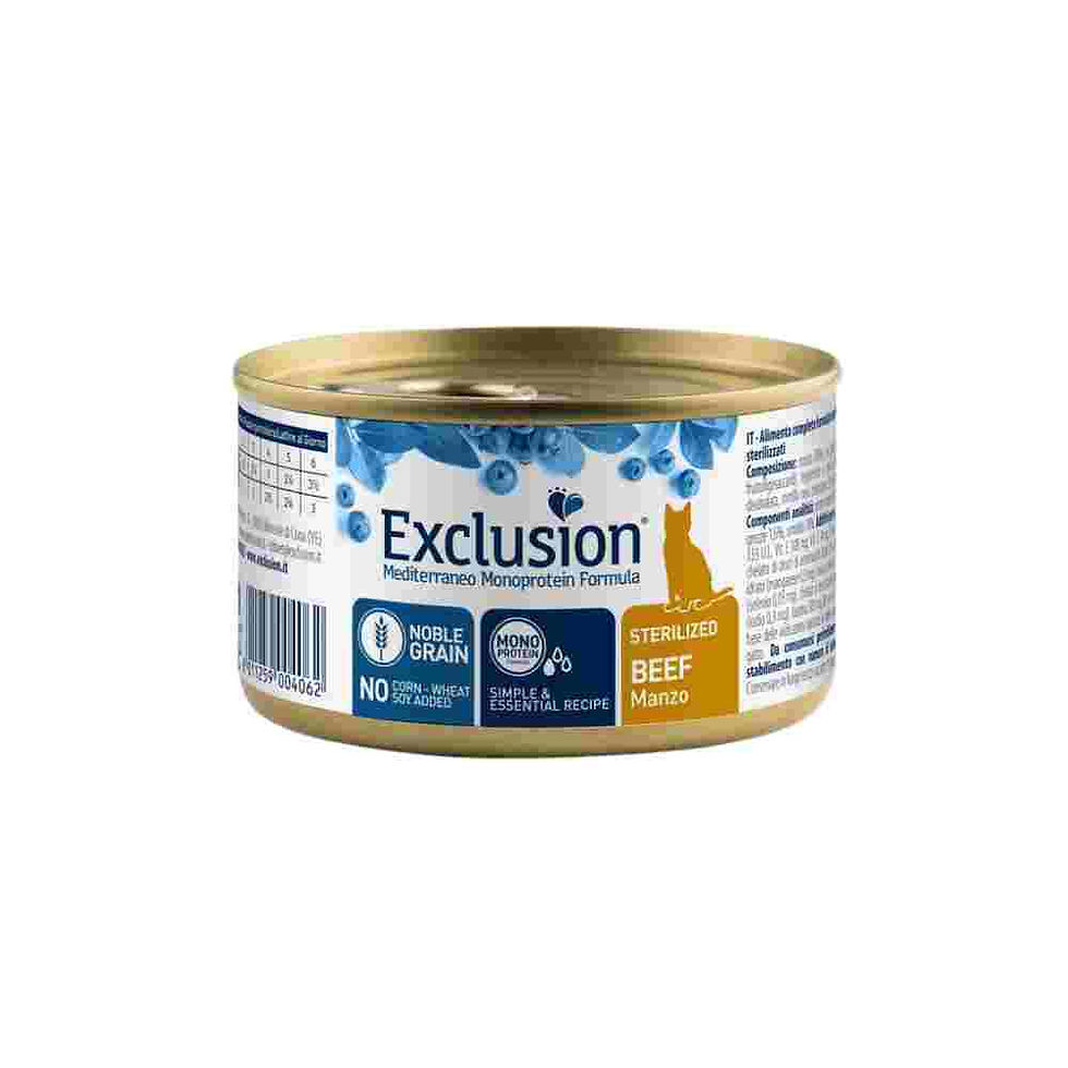 Exclusion za sterilizirane mačke - Govedina, 85g