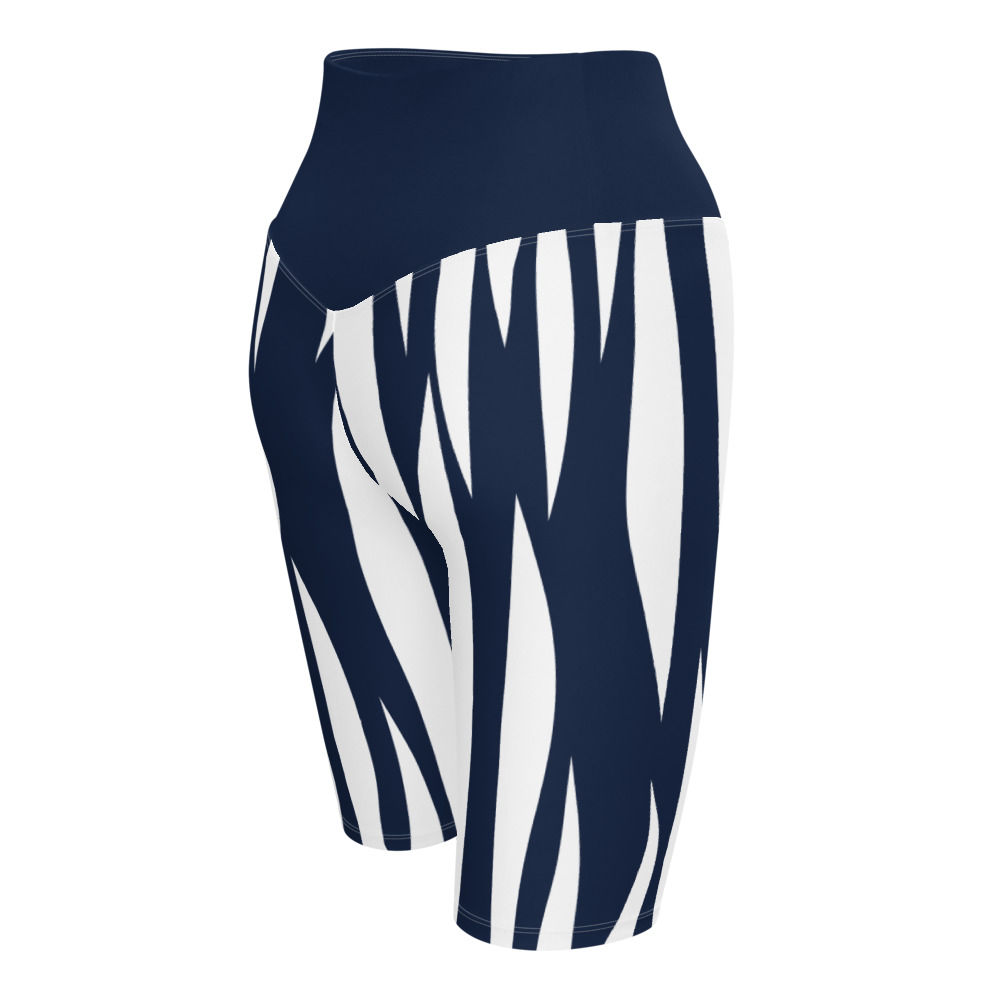 Navy Zebra Biker Shorts