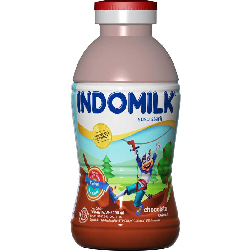 Thumbnail: Indomilk 190ml Halal (choco/strawberry/melon) 1 ctn 24btl