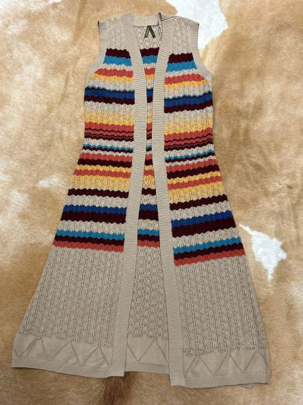Womens Stetson Crochet Stripe Duster