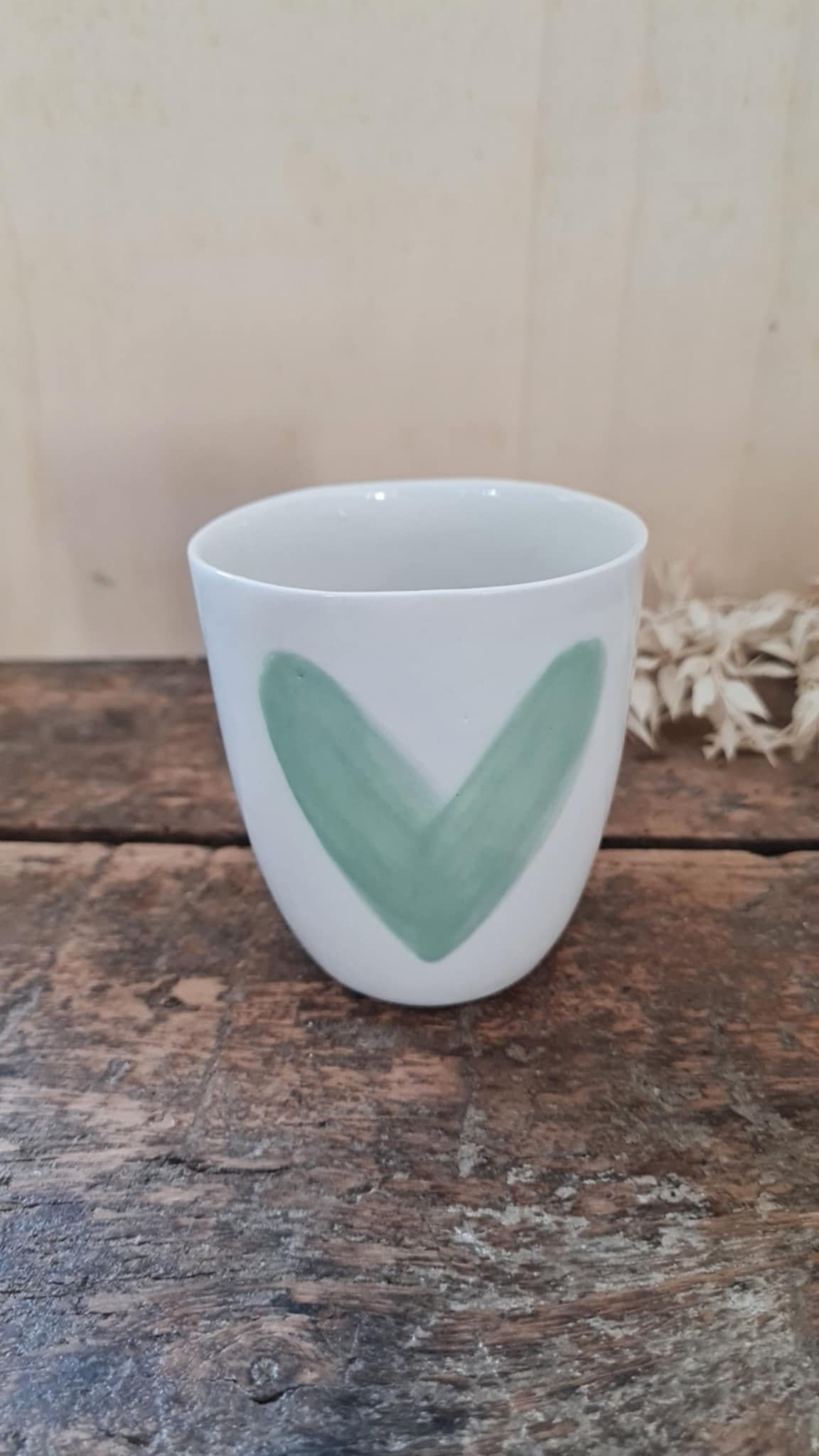 Tasse Cœur Vert d'eau clair