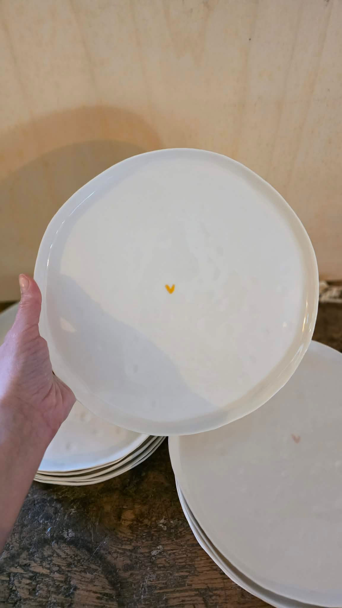 Grande Assiette Cœur jaune