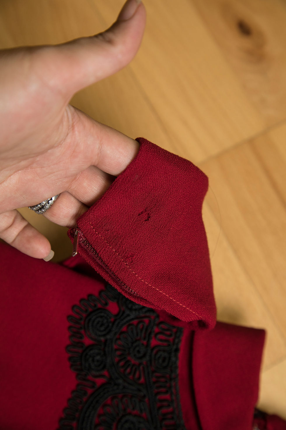 Thumbnail: 1960s Red Cornelli Dress by Designer Oleg Cassini - XS, Small