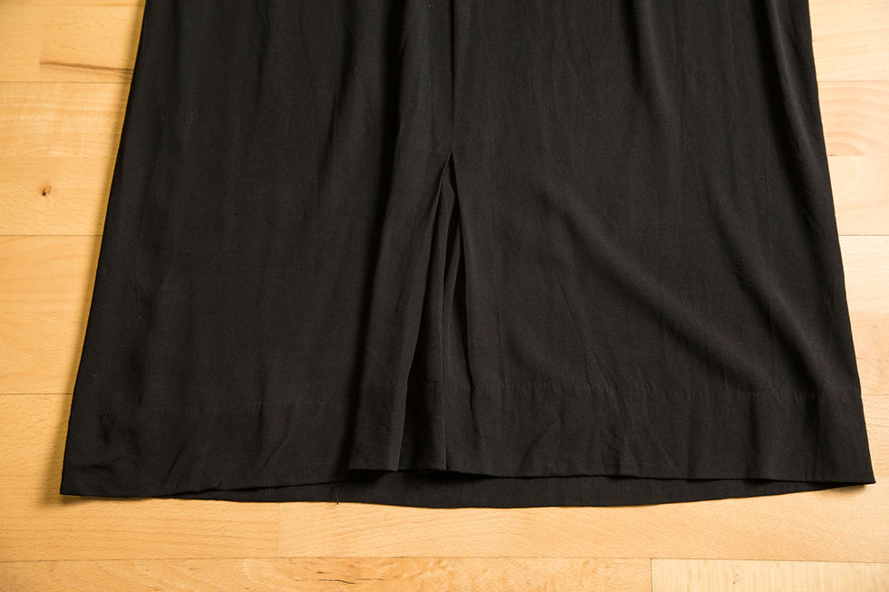 Thumbnail: 1920s Black Flapper Dress with Sheer Floral Design - Open Size