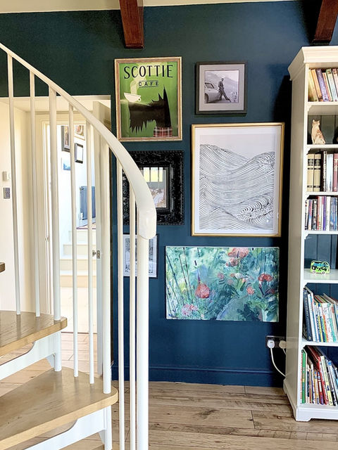 Mid Coullie Cottage, near Drumtochty Castle and Fasque Estate in Aberdeenshire, is full of artwork and prints 