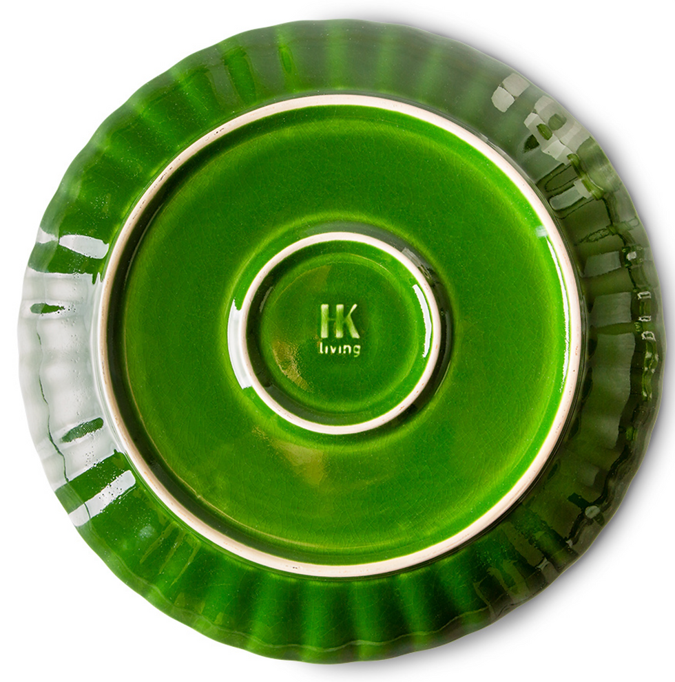 Thumbnail: HKliving The Emeralds Ceramic Side Plate Ribbed Green