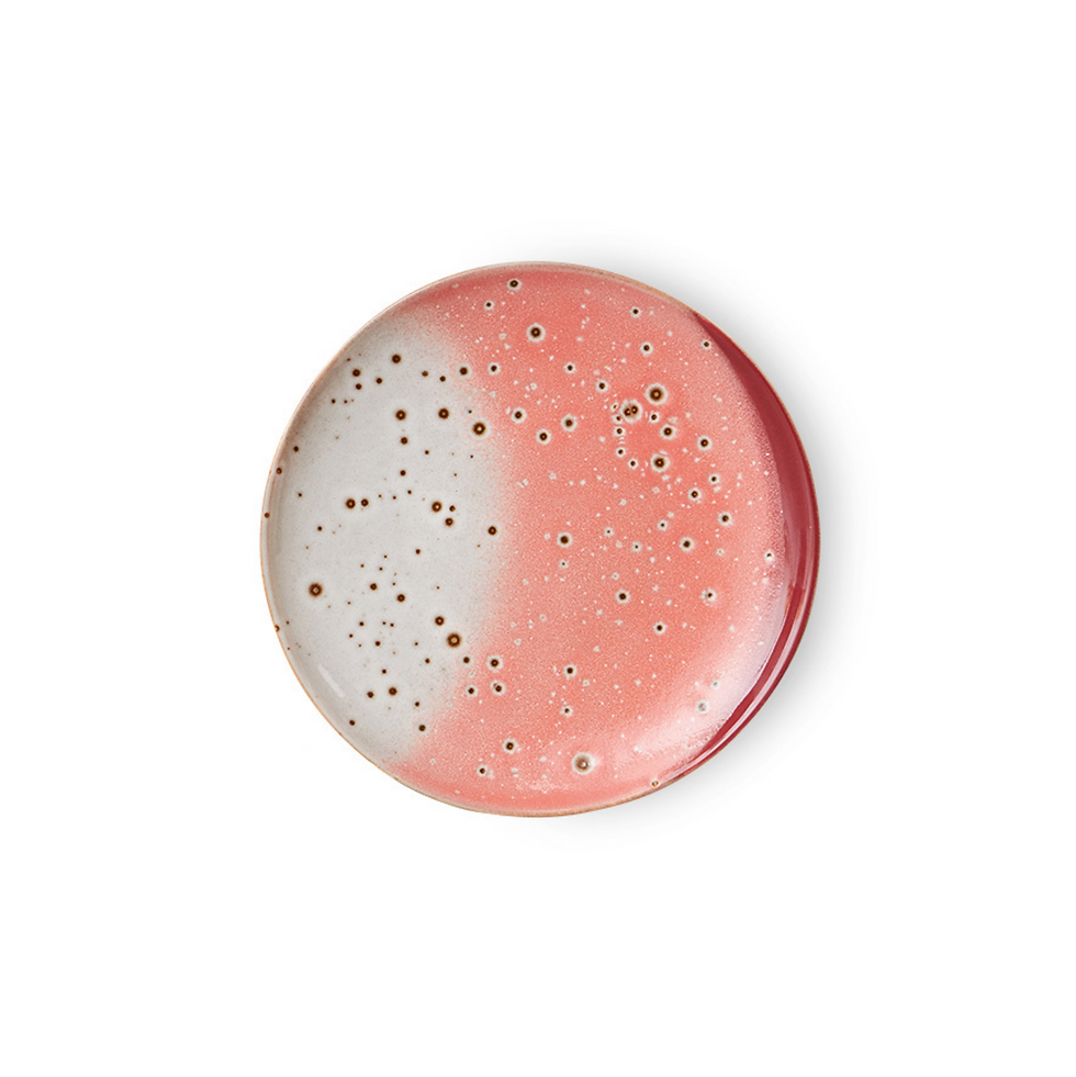 HKliving 70s Ceramics Dessert Plates Lychee