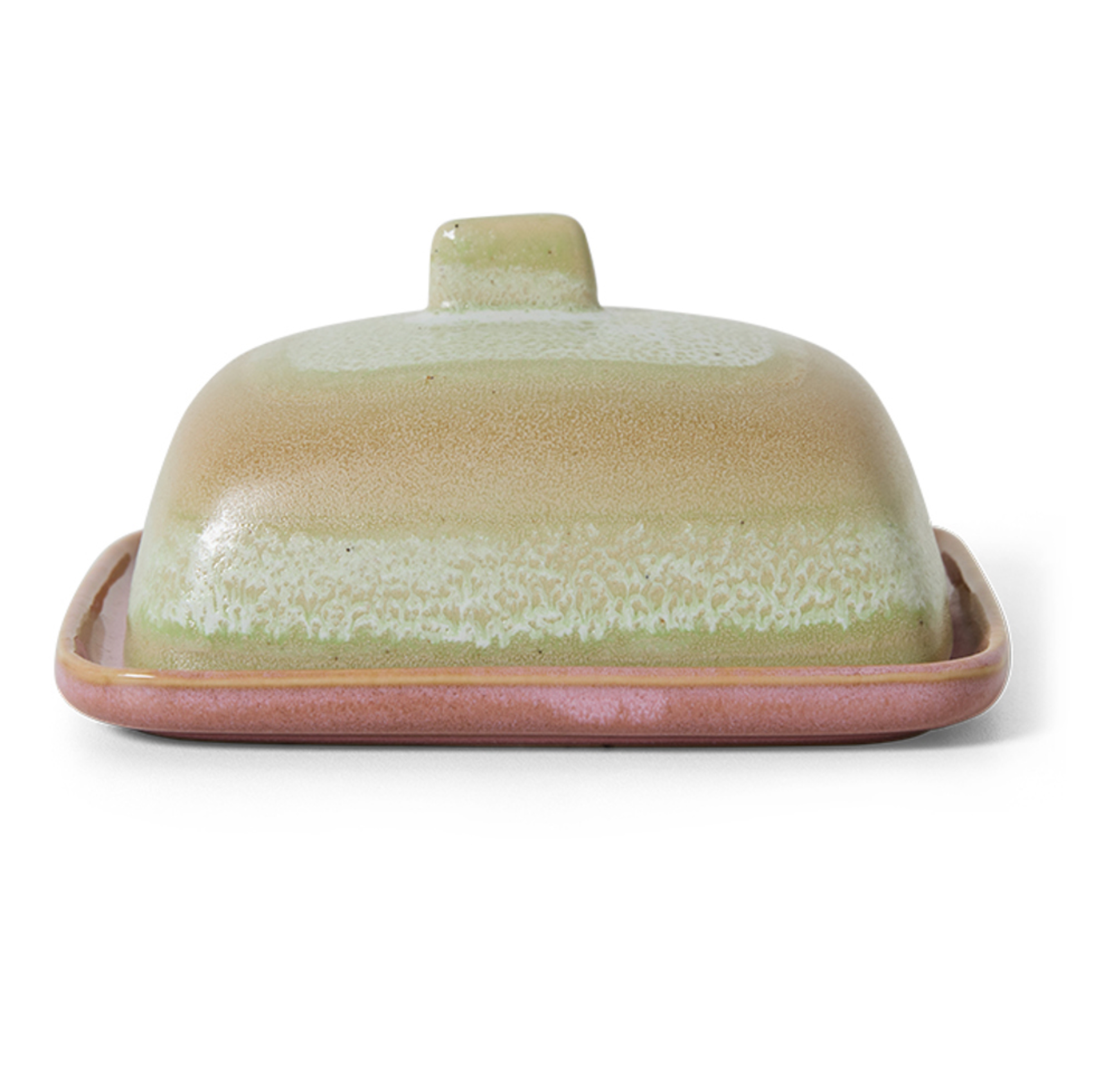 HKliving KST0187 70S CERAMICS: BUTTER DISH, SKYLINE