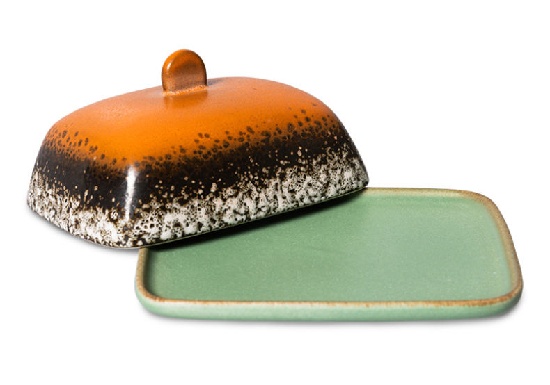 Thumbnail: HKliving ACE7133 70S CERAMICS: BUTTER DISH, METEOR