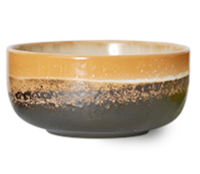 HK LIVING 70S CERAMICS: DESSERT BOWL, FIRE (HUMUS)