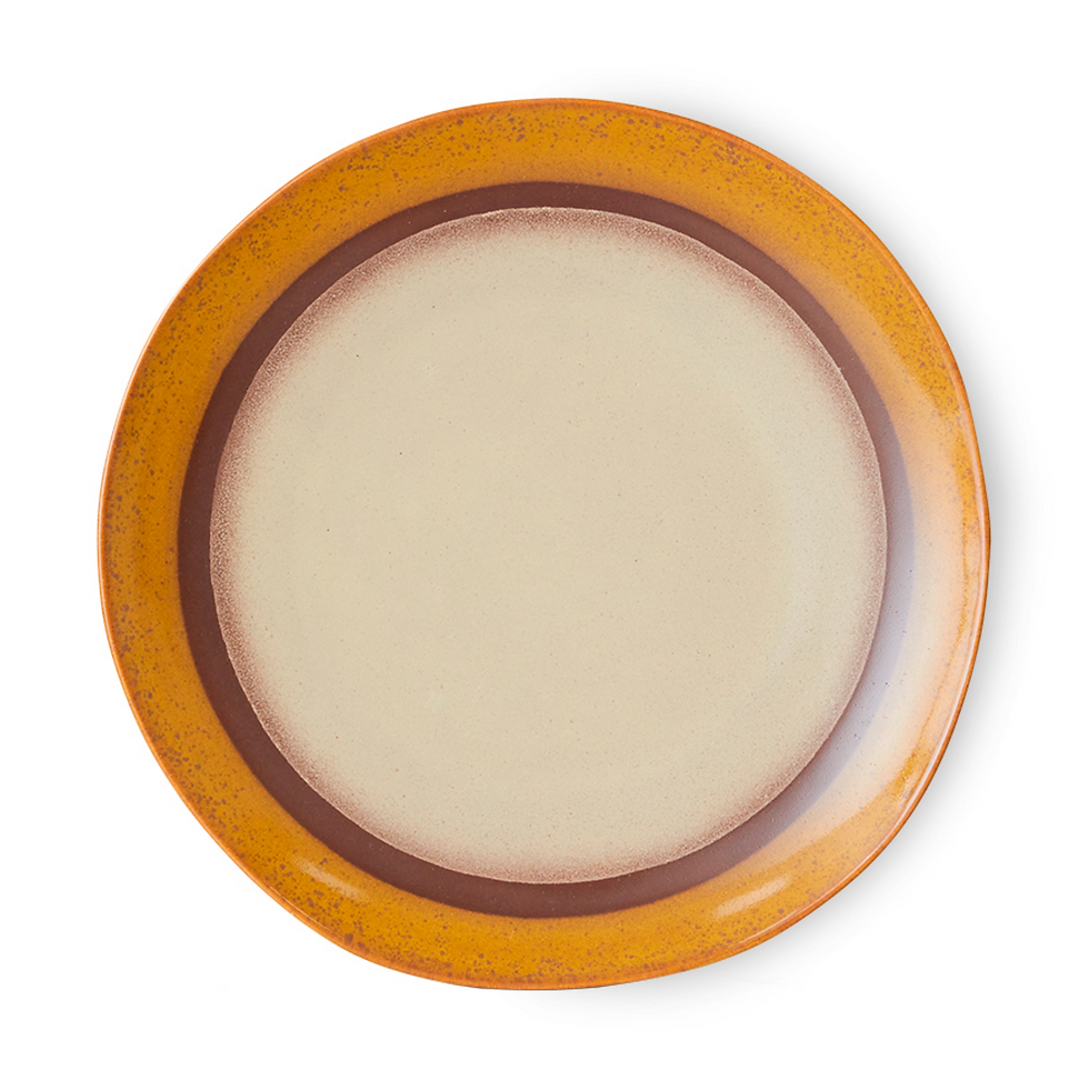 HKliving 70s Ceramics Dinner Plate Coconut KST0061