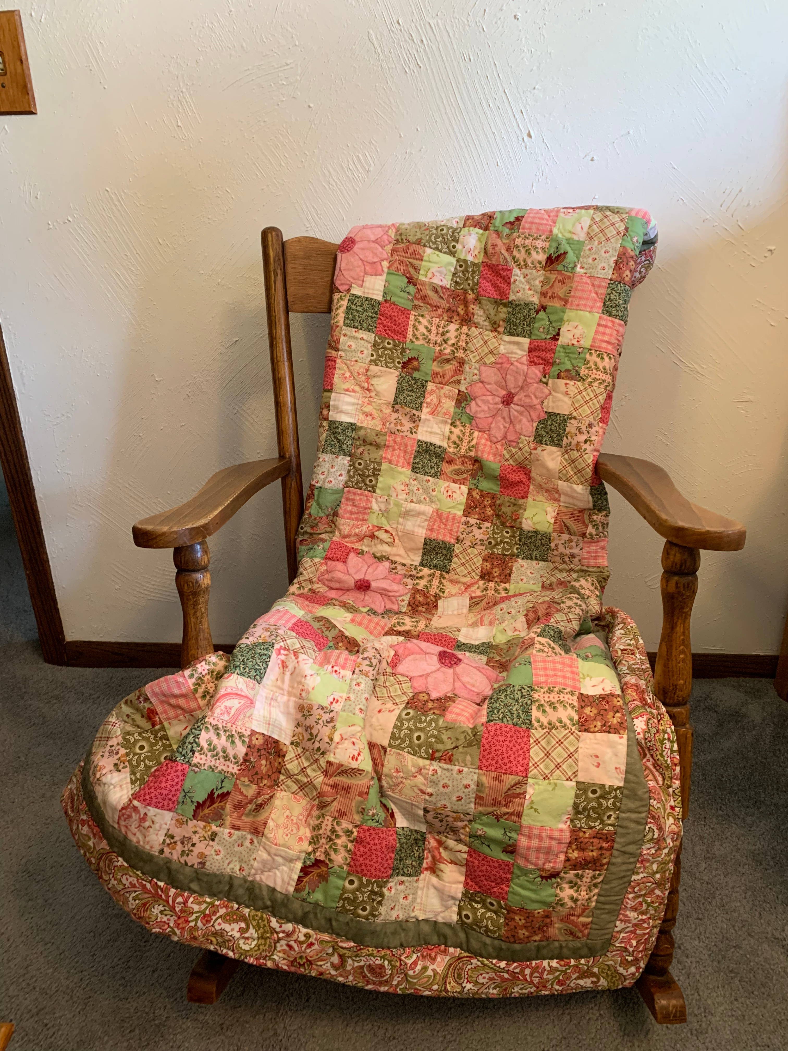 Handquilted Shabby Chic Scrappy Throw