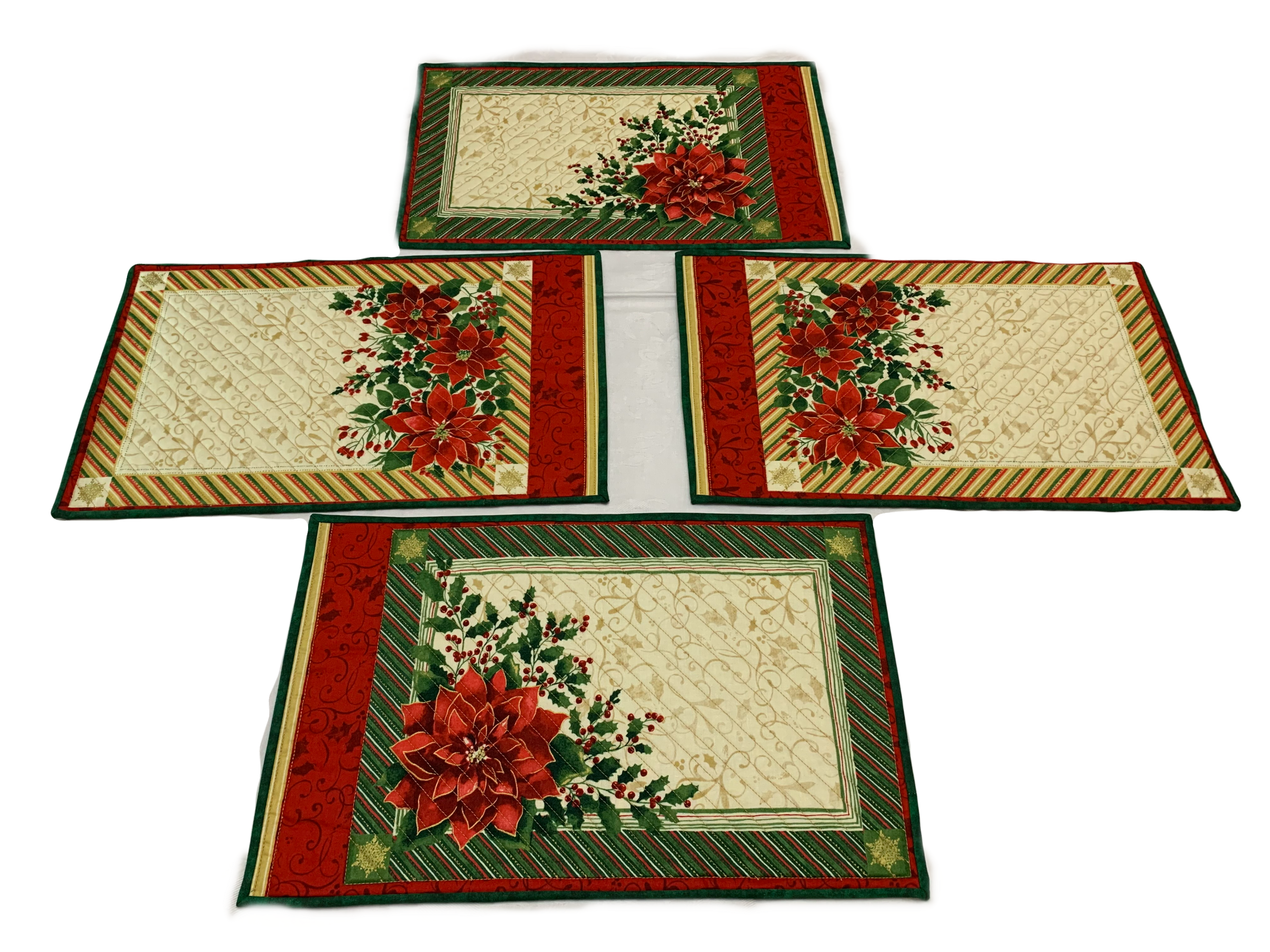 Printed Poinsettia Placemats Set of Four