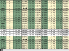 November Salah Schedule