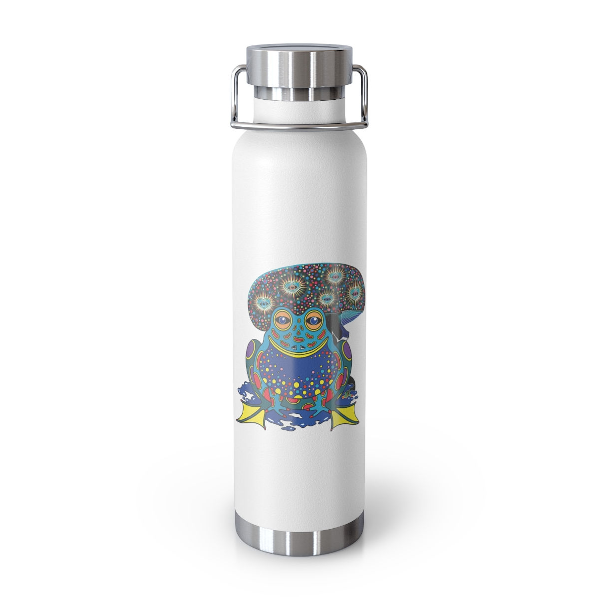 Blue Frog Shroom Copper Vacuum Insulated Bottle, 22oz