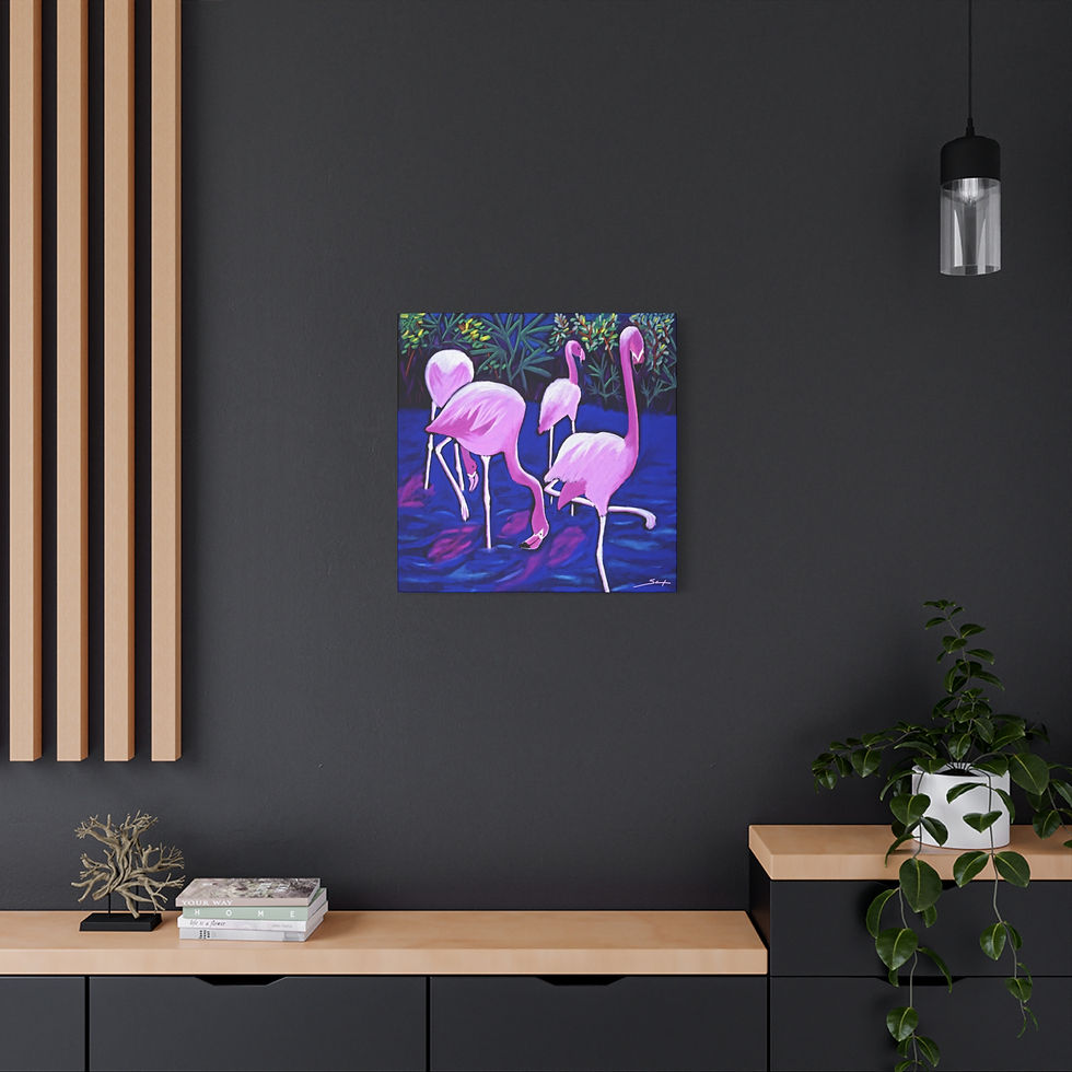 Thumbnail: Pink Flamingos Canvas Print