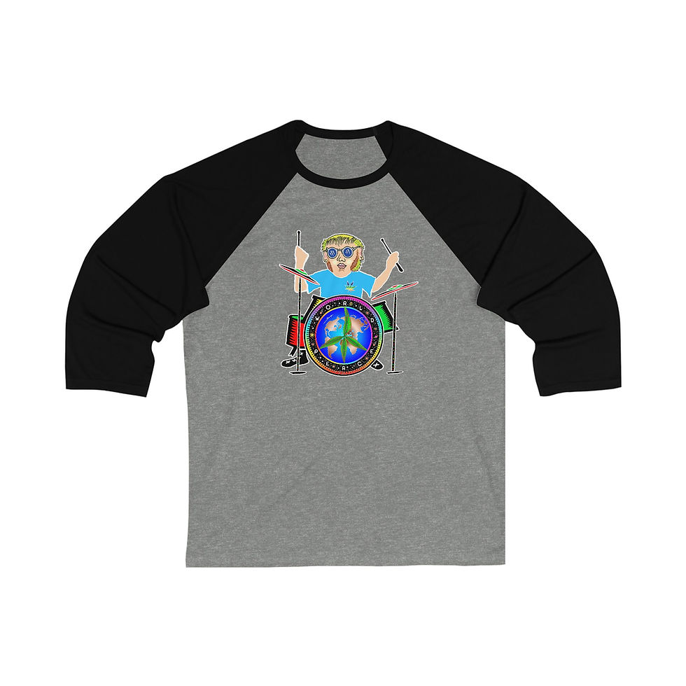 Thumbnail: Ryder Drummer Unisex 3\4 Sleeve Baseball Tee