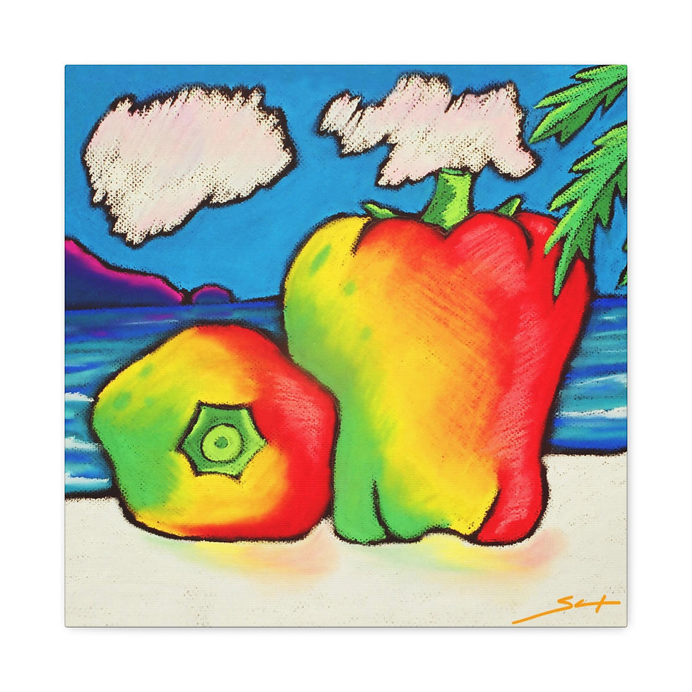 Thumbnail: Rasta Peppers Canvas Print