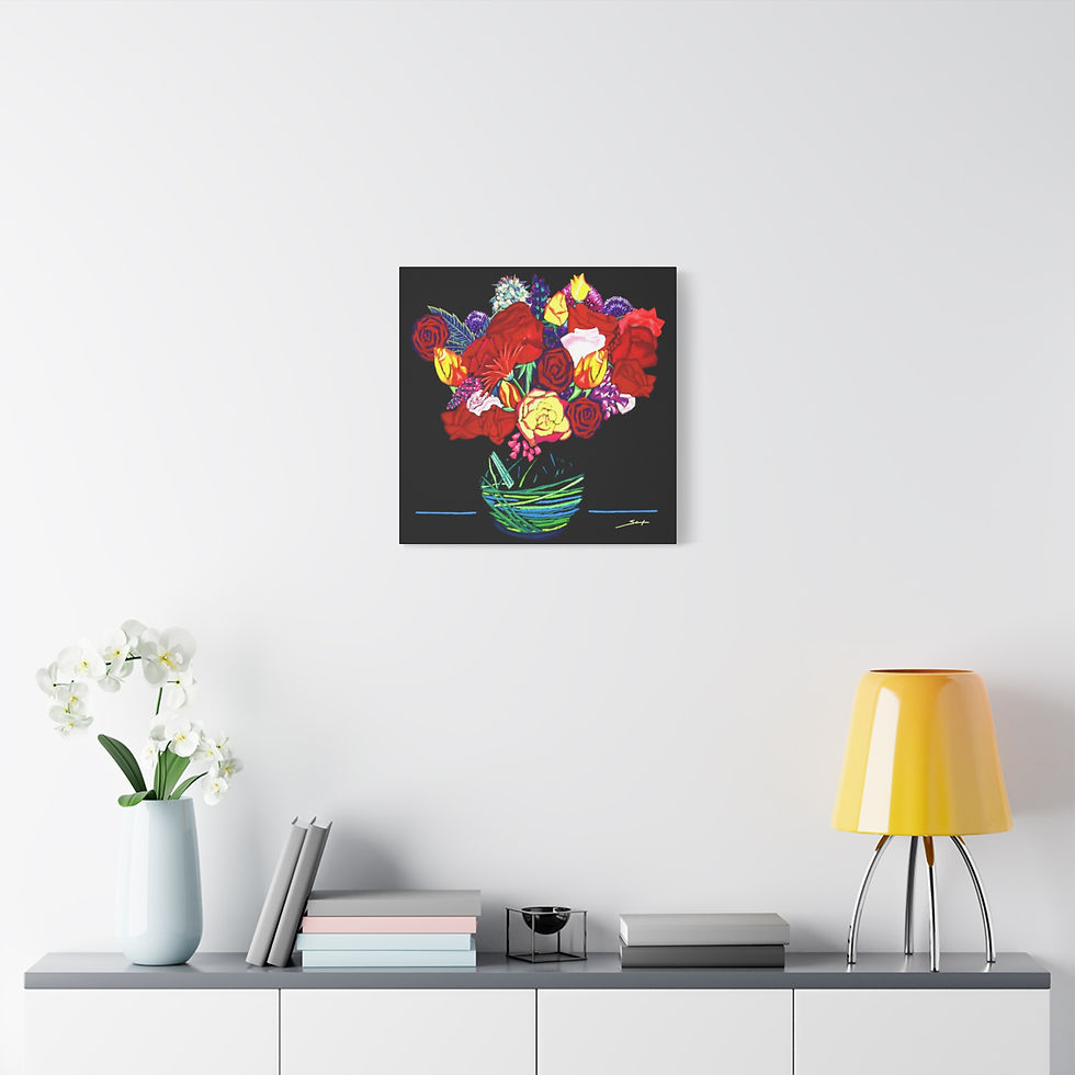 Thumbnail: Flowers in Glass Canvas Print