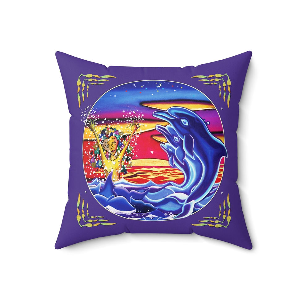 Thumbnail: Happy Mermaid Square Pillow
