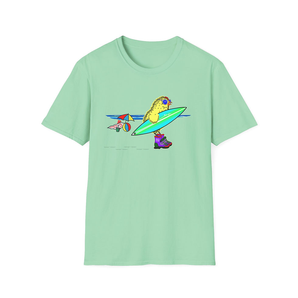 Thumbnail: Sneaky Chicken Beach Unisex Softstyle T-Shirt