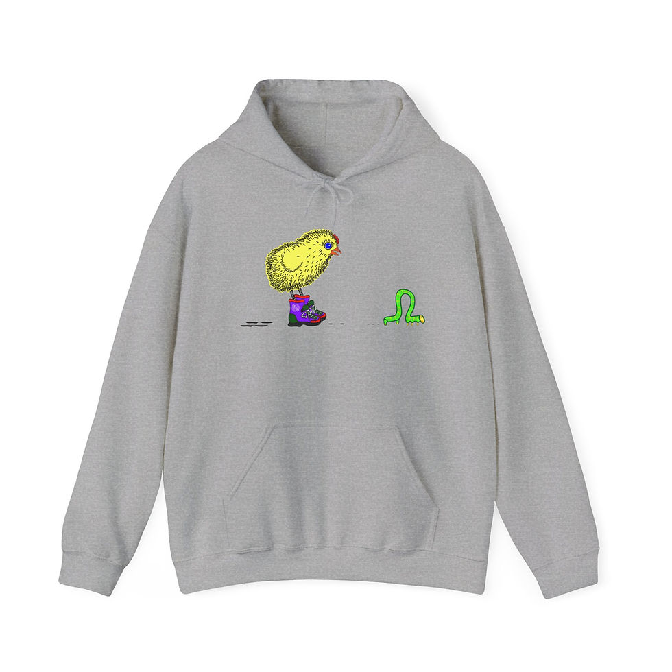 Thumbnail: Sneaky Chicken & Worm Heavy Blend™ Hooded Sweatshirt