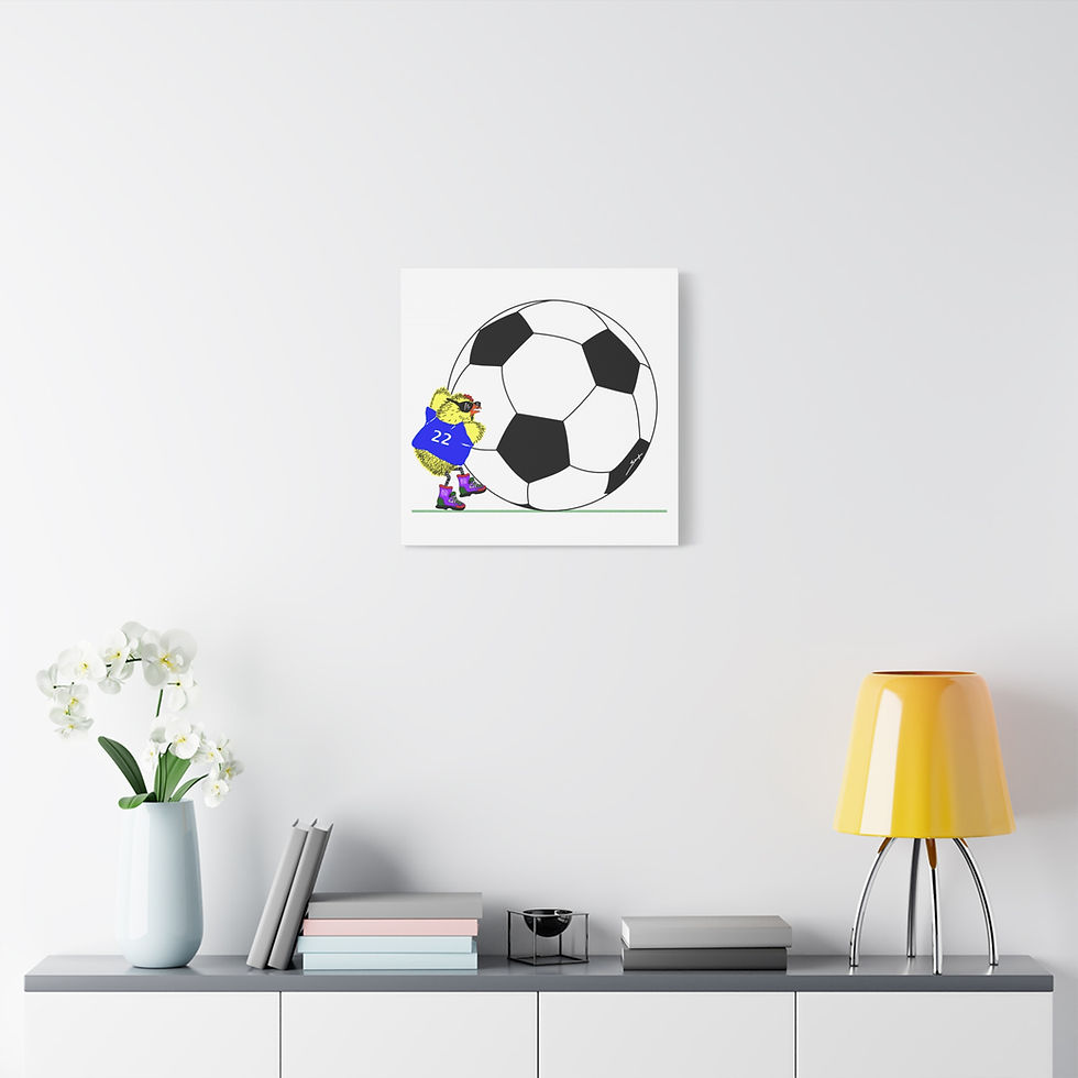 Thumbnail: Sneaky Chicken Soccer Ball Canvas Print
