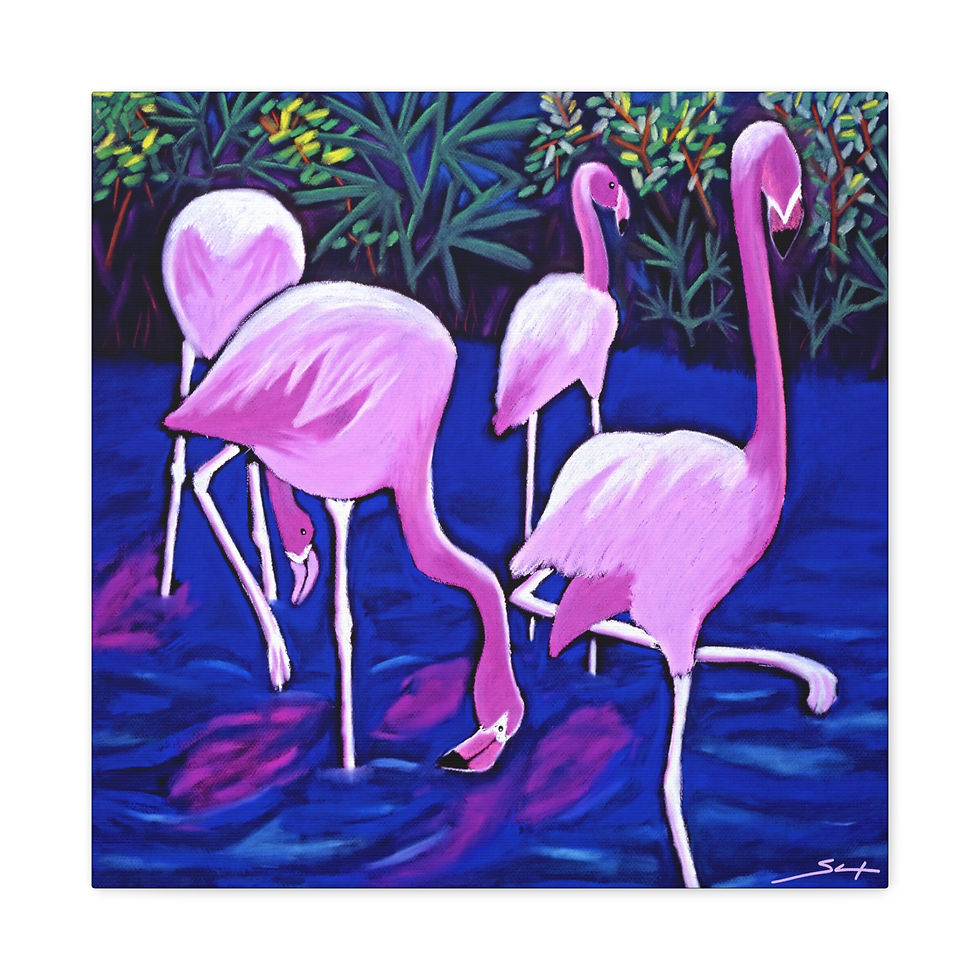 Thumbnail: Pink Flamingos Canvas Print