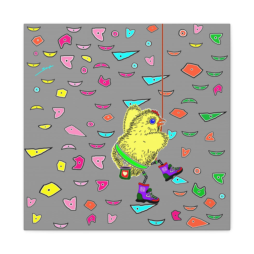 Thumbnail: Sneaky Chicken Climbing Canvas Print