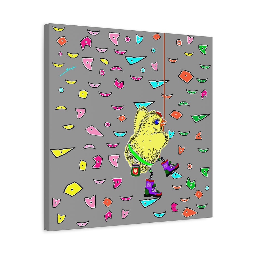 Thumbnail: Sneaky Chicken Climbing Canvas Print