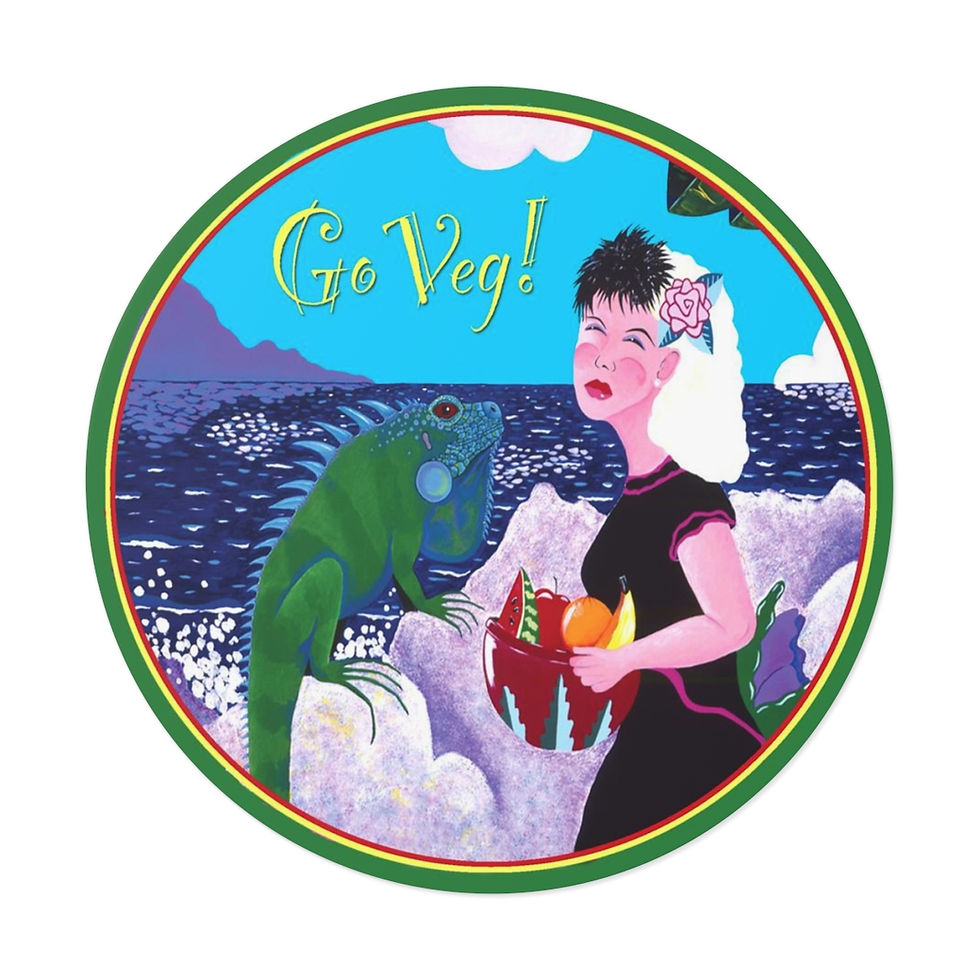 Thumbnail: Go Veg! Round Vinyl Sticker