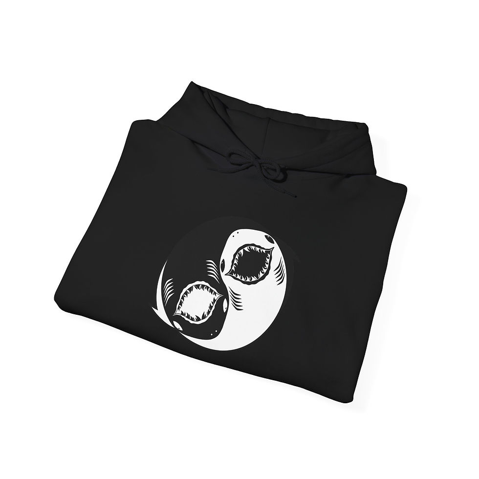 Thumbnail: Yin Yang Shark Hooded Sweatshirt